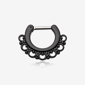 Colorline Majestic Filigree Septum Clicker-Black